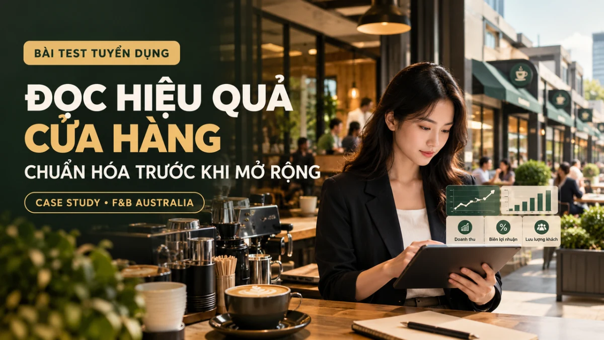 Bài Test Tuyển Dụng Của Chuỗi Cà Phê F&B Hàng Đầu Nước Úc: Chuẩn Hoá Cách Đọc Hiệu Quả Cửa Hàng Trước Khi Mở Rộng Mạng Lưới