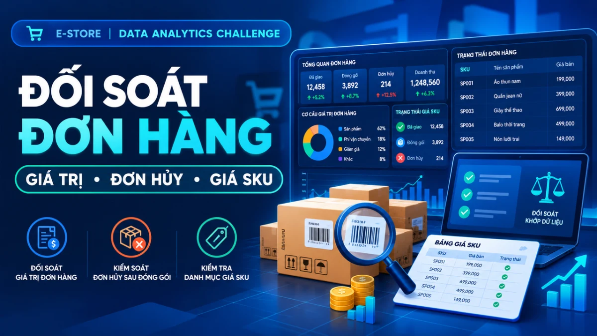 Đối Soát Cơ Cấu Giá Trị Đơn Hàng, Đơn Huỷ Sau Đóng Gói & Danh Mục Giá SKU (eStore Logistics)