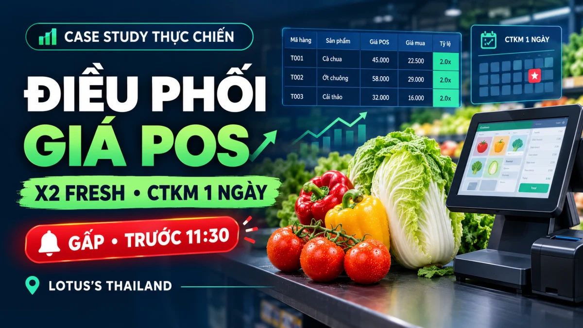 Điều Phối Biểu Giá POS Bảng 150 Dự Án x2 Fresh & CTKM 1 Ngày (Lotus's Thailand)