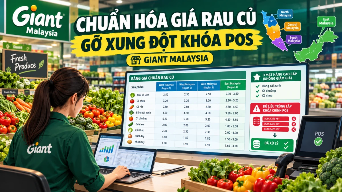 Thiết Lập Giá Chuẩn Rau Củ Fresh & Giải Tỏa Xung Đột Khóa Chính POS (Giant Malaysia)
